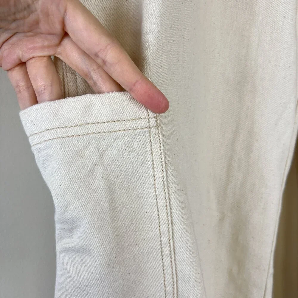 Aerie Cream Speckled Low & Slouchy Wide Leg Trouser Pants - Picture 3 of 7